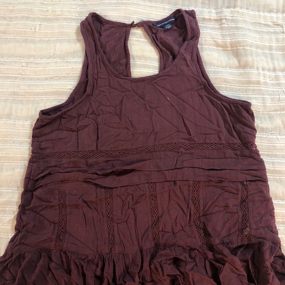 AE ruffles and cutout tank